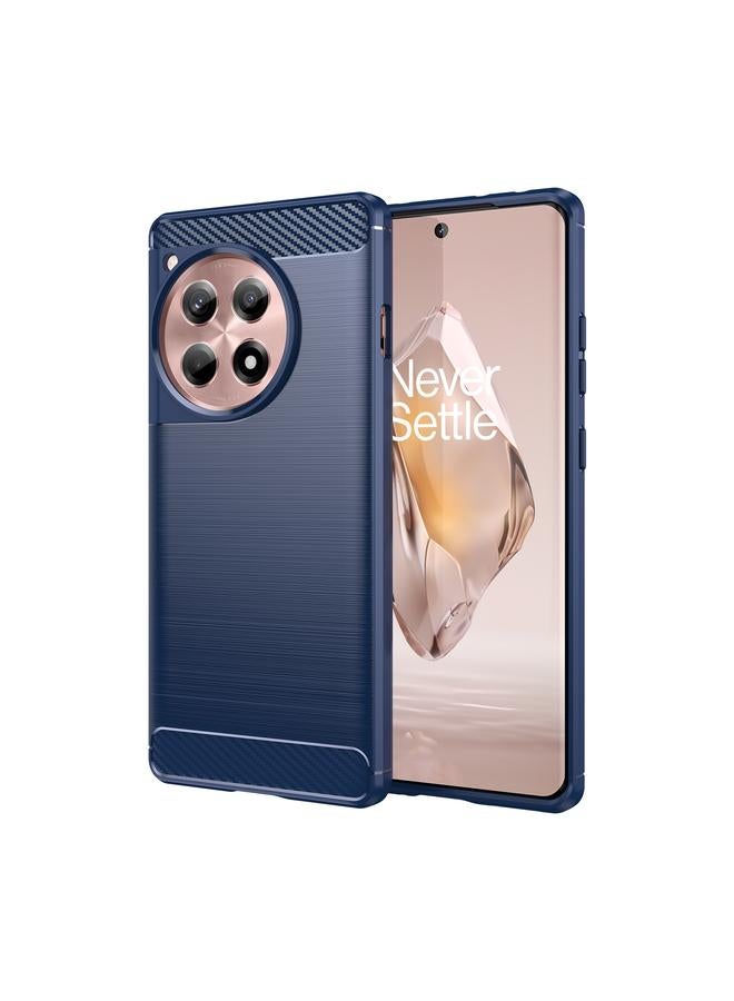 Zaboon For OnePlus Ace 3 5G Brushed Texture Carbon Fiber TPU Phone Case(Blue)