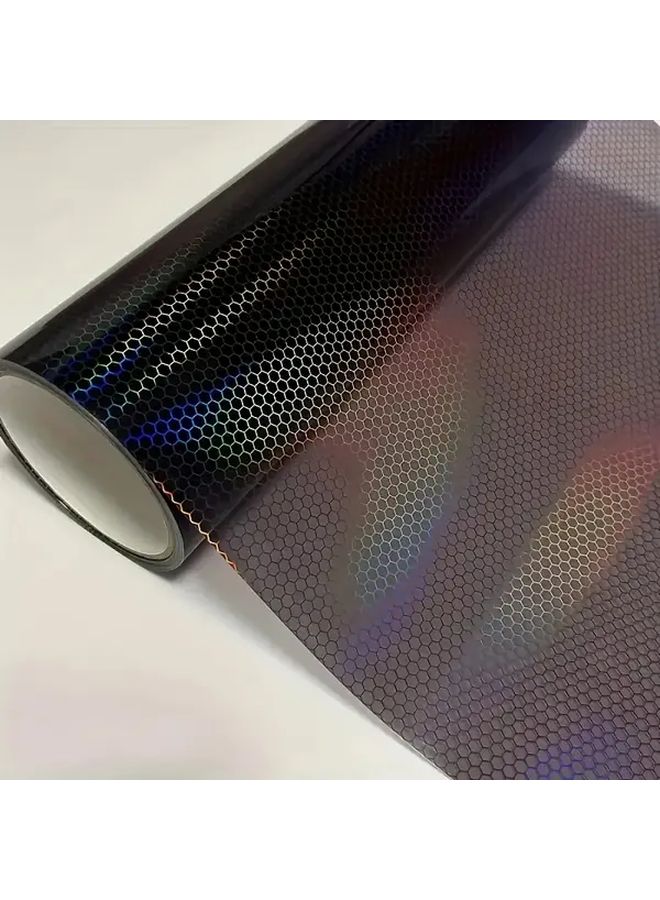 Black Car Headlight Sticker Protection Film 11 81x39 37in Waterproof UV Resistant - Image 1