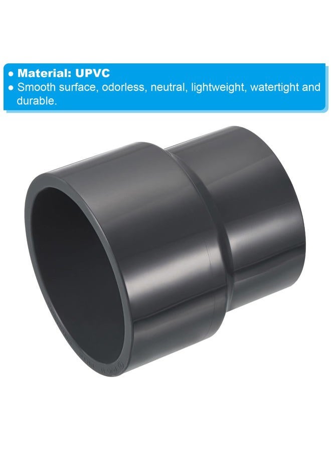 PATIKIL PVC Reducer Pipe Fitting 3.5x3 Inch Socket, Straight Coupling Adapter Connector, Grey - Image 4