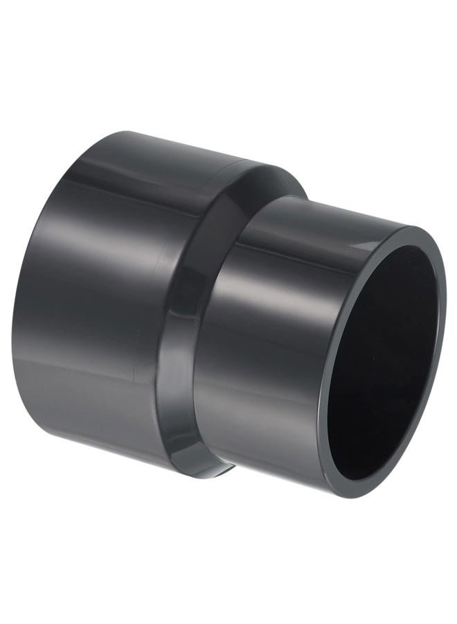 PATIKIL PVC Reducer Pipe Fitting 3.5x3 Inch Socket, Straight Coupling Adapter Connector, Grey - Image 1