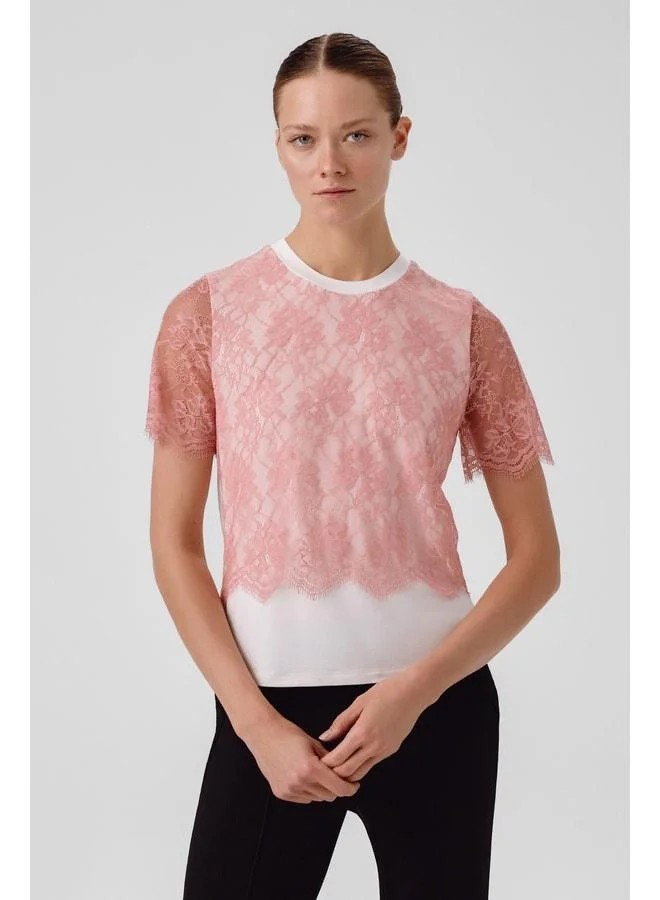 Mısırlı 1951 Bone Pink Lace Women's T-Shirt.