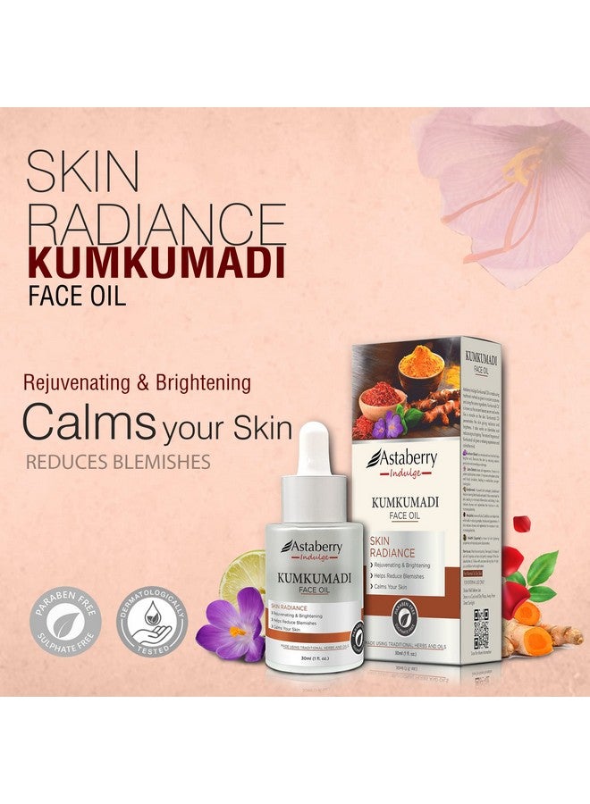 Astaberry Indulge Kumkumadi Face Oil For Glowing Skin With Saffron & Lotus Extracts For Dull Skin, Sandalwood & Mulethi For Reduces Dark Spots & Blemishes | 30 Ml  - Image 2