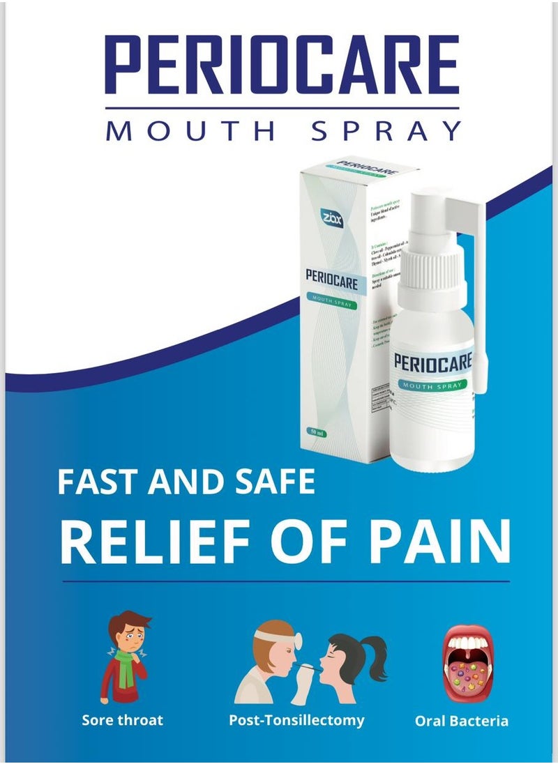 Ziax pharma Periocare Mouth Spray 50 Ml 3 packs  - Image 2