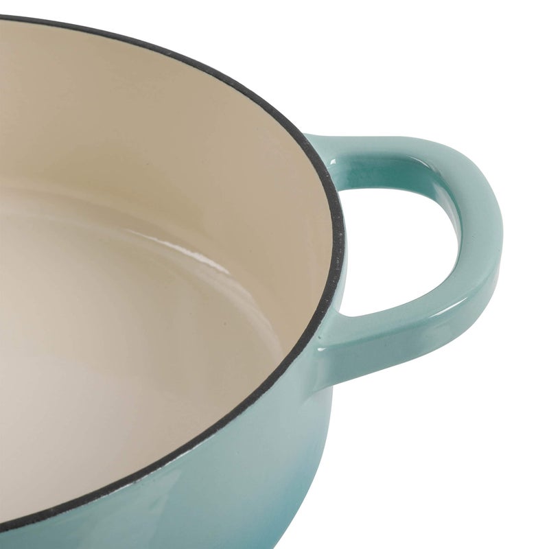 Crock-Pot Crock Pot Artisan Enameled Cast Iron Braiser W/Lid, 5-Quart, Aqua  - Image 4