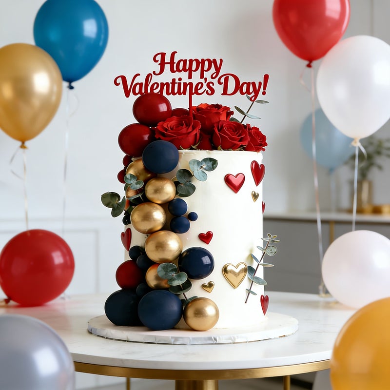 غطاء كعكة عيد الميلاد المزين بـ 36 قطعة، خليط من الذهبي والأحمر والأزرق، مناسب لحفلات عيد الميلاد والزفاف والخطوبة وعيد الحب وعيد الفصح وعيد الأم والحفلات والاحتفالات، لا يحتاج إلى كهرباء. - Image 2