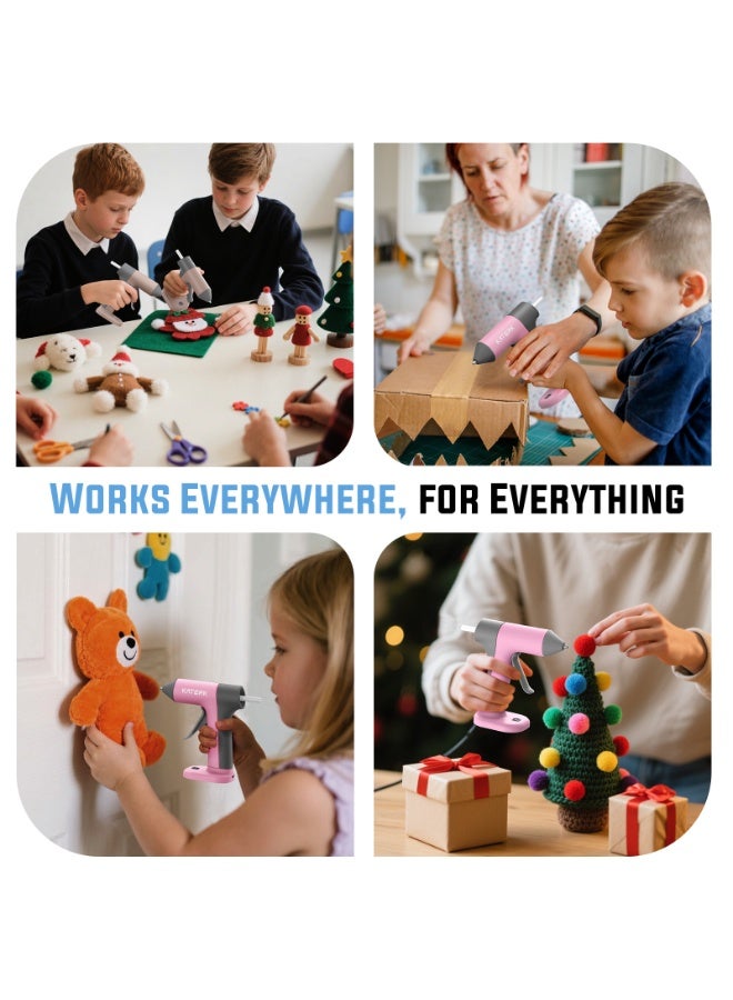 كاترك طقم مسدس غراء ساخن لاسلكي، تسخين سريع في 30 ثانية، مسدس غراء صغير مع 20 عصا غراء، صغير الحجم وقابل للحمل مع بطارية مدمجة 2500 مللي أمبير/ساعة، إيقاف تلقائي، مثالي للأعمال اليدوية والمدرسة والإصلاحات (كاكي) - Image 2