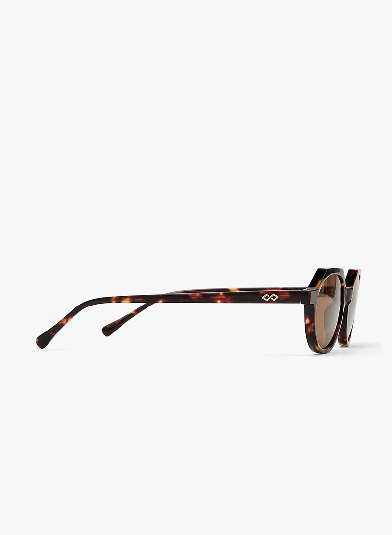 KAREN WAZEN Drew Oval Sunglasses