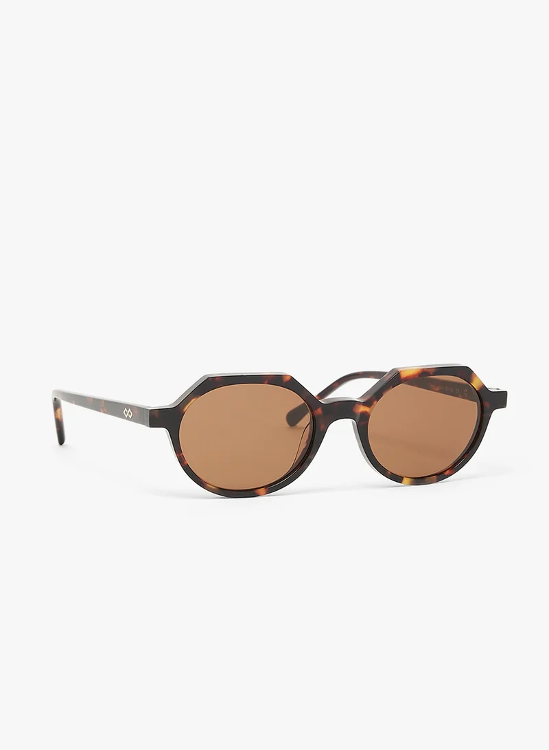 KAREN WAZEN Drew Oval Sunglasses