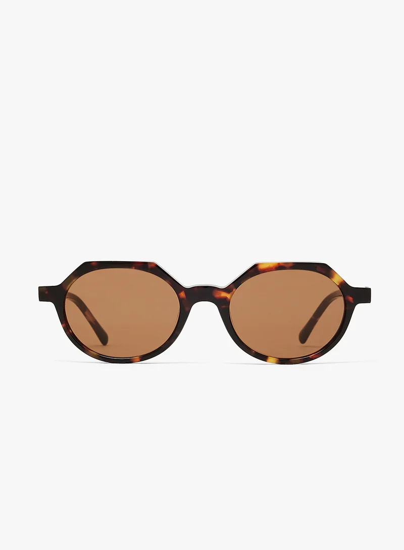 KAREN WAZEN Drew Oval Sunglasses