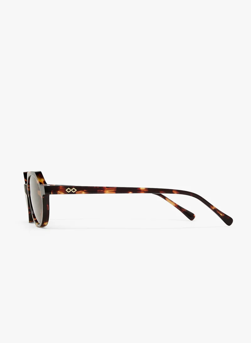 KAREN WAZEN Drew Oval Sunglasses