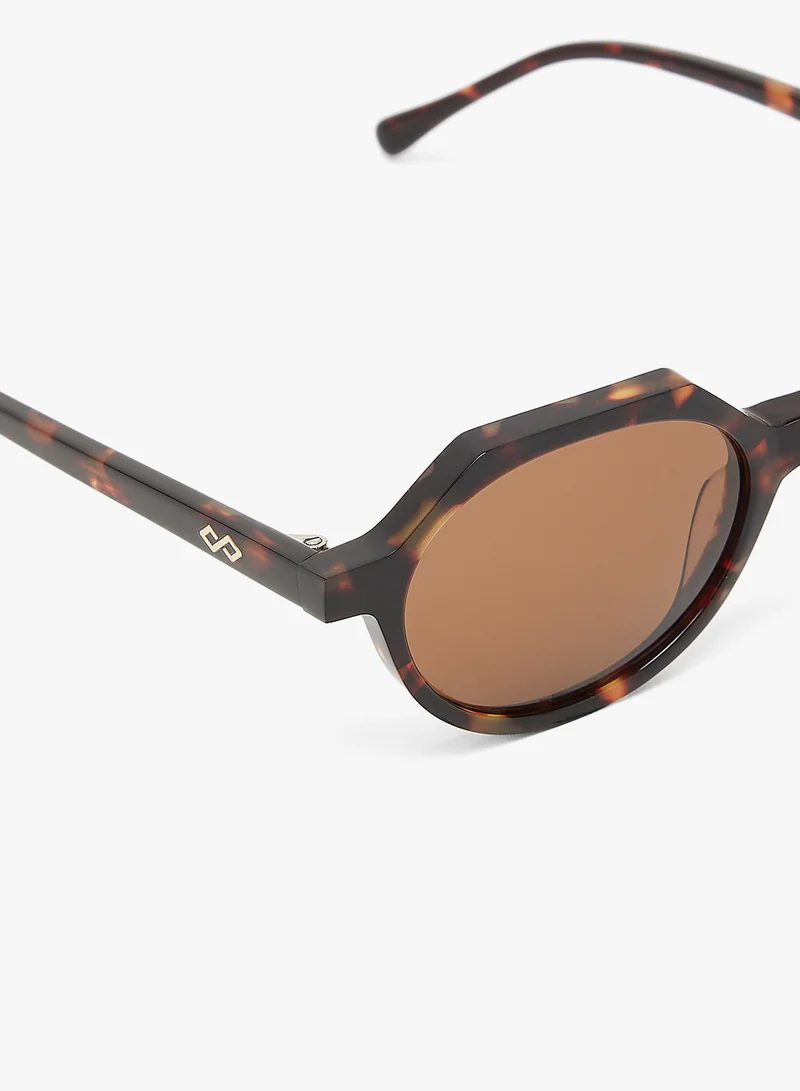 KAREN WAZEN Drew Oval Sunglasses