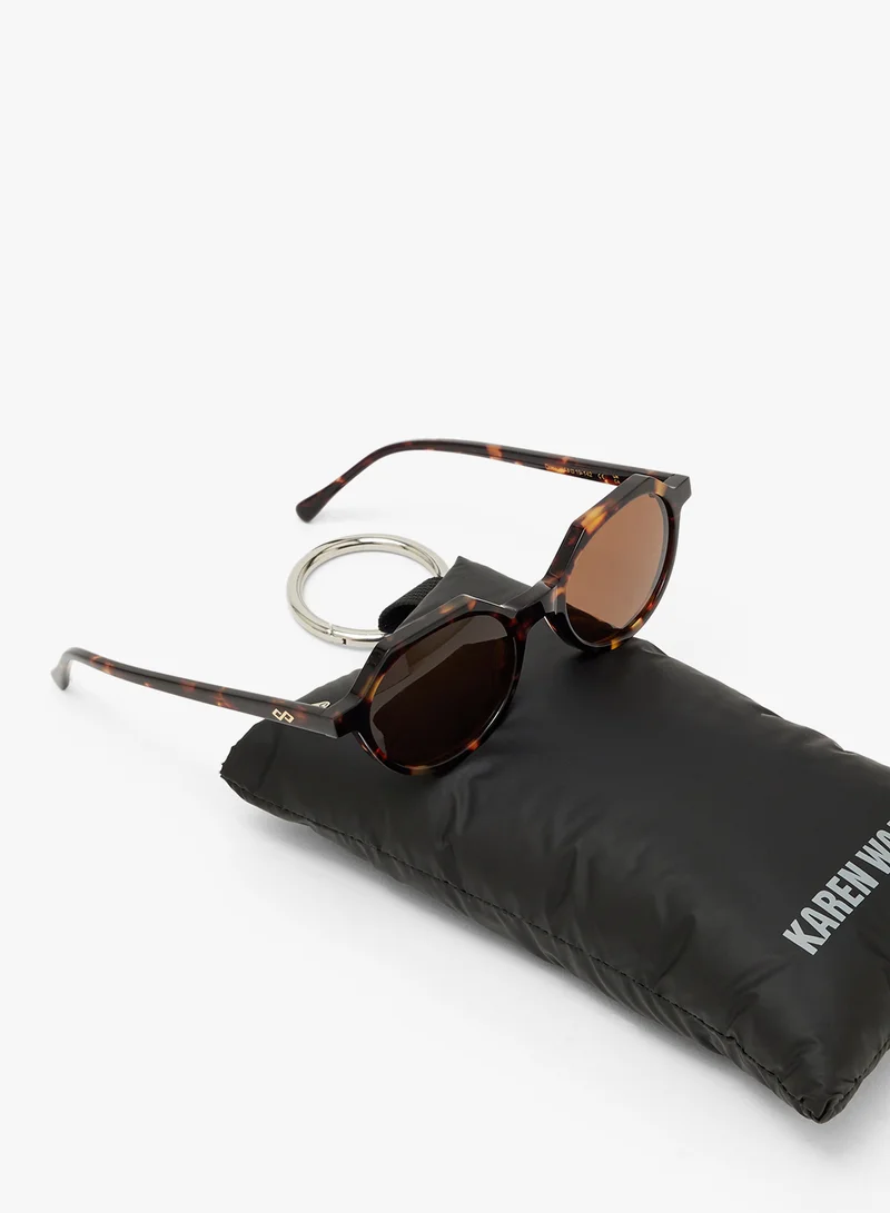 KAREN WAZEN Drew Oval Sunglasses
