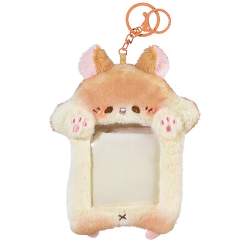 NEWEST Hamster Plush Kpop Photocard Holder with Keychain, Cute Hamster ID Badge Holder Protector Cover, Soft Cartoon Animal Photo Case Sleeves Stationery for Idol ID Card Student Worker Bag Charm - Image 1