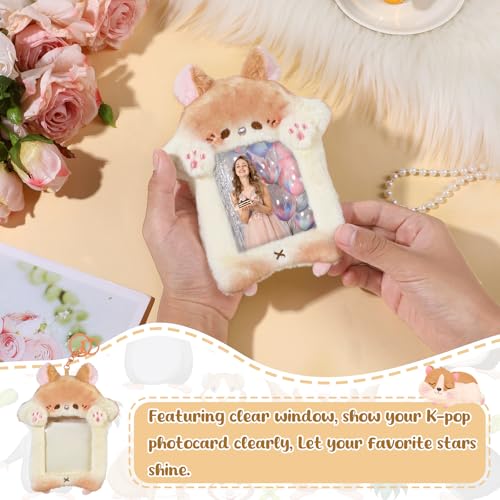 NEWEST Hamster Plush Kpop Photocard Holder with Keychain, Cute Hamster ID Badge Holder Protector Cover, Soft Cartoon Animal Photo Case Sleeves Stationery for Idol ID Card Student Worker Bag Charm - Image 5