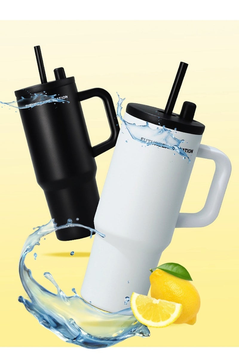 710 مل بهلوان معزول بالفراغ من الفولاذ المقاوم للصدأ مع غطاء وقش للمياه والشاي المثلج أو القهوة والعصائر والمزيد 24 أوقية - Image 1