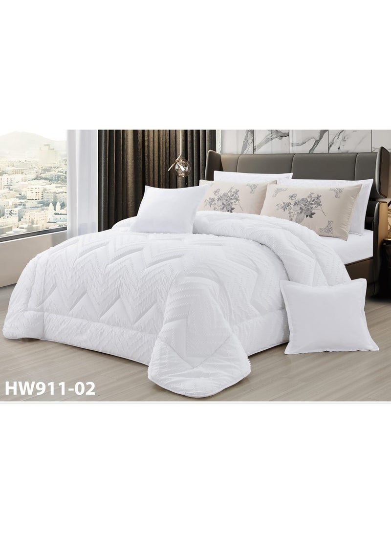 مون مفرش سرير مزدوج، لحاف فاخر، 8 قطع، مقاس 230×250 سم - Image 1