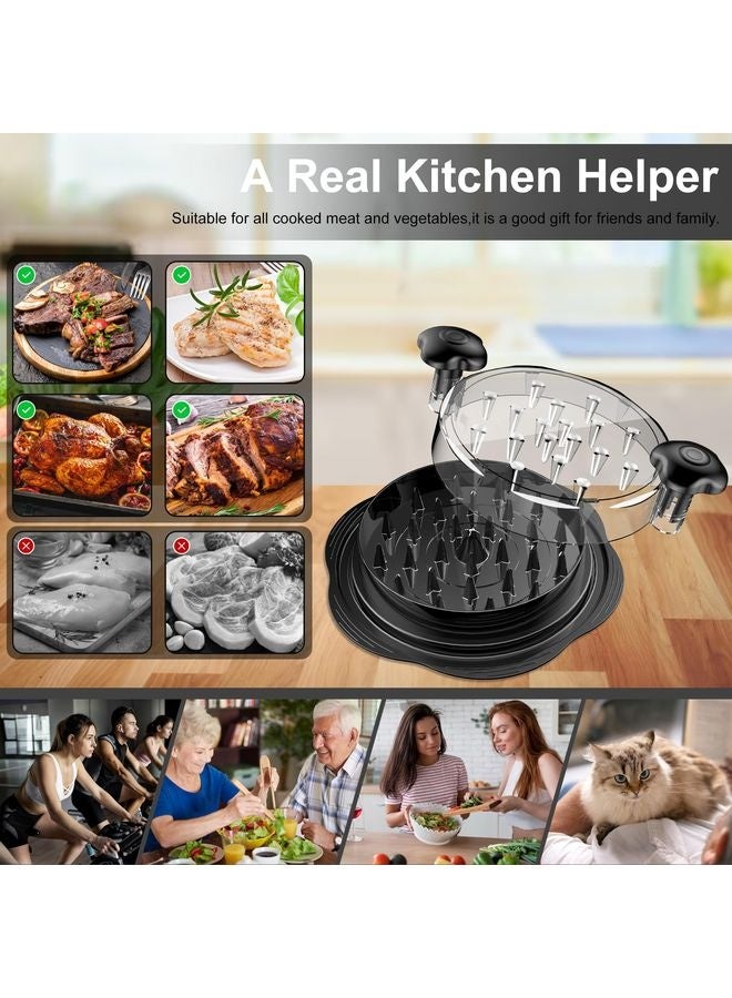 HOMESTAR Chicken Shredder Large Chicken Breast Shredder Tool Twist with Brush&Fork, Visible Meat Shredder Machine, Strong Anti-Slip Strip, Ergonomic Handle, BPA Free, Suitable for Pork Beef Chicken - Image 5