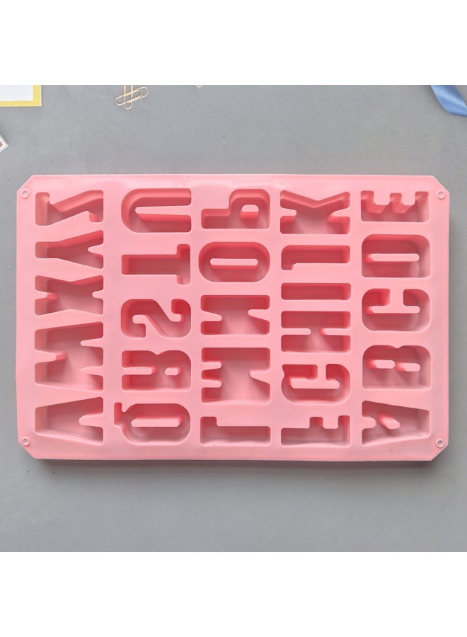 26 Capital English Letter 603 Silicone Chocolate Mold Plaster Mold Cold Handmade Soap Mold DIY Cake Mold-Color:Rice Powder - Image 1
