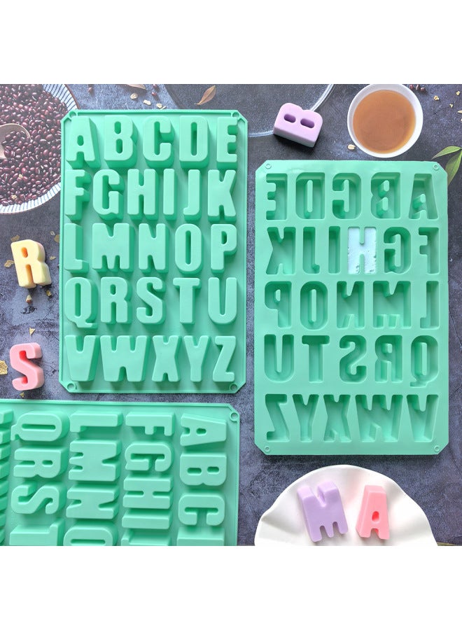 26 Capital English Letter 603 Silicone Chocolate Mold Plaster Mold Cold Handmade Soap Mold DIY Cake Mold-Color:Rice Powder - Image 2