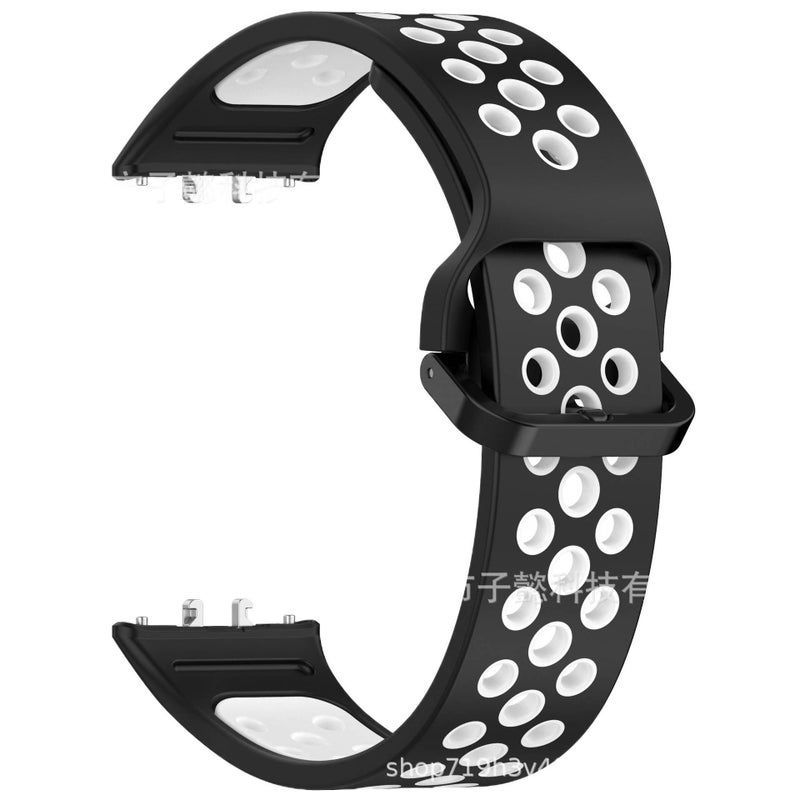Adjustable Silicone Sport Smartwatch Band Compatible with Samsung Galaxy Watch with Fit Soft Strap and Quick Daily Replacement in White - Image 2