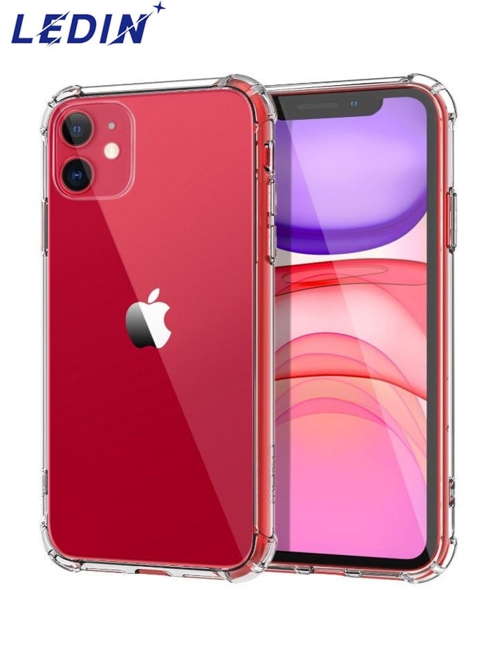 ليدين جراب شفاف لهاتف iPhone 11 جراب خلفي مرن ناعم من السيليكون مقاوم للصدمات ومضاد للخدش مع زاوية معززة ومتوافق مع iPhone 11 شفاف - Image 1