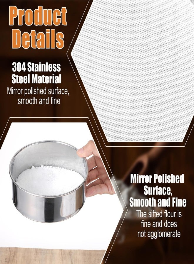 Quilax Tamis Strainer, 6 In Flour Sifter for Baking, Stainless Steel Fine Mesh Strainers, Sugar Sifter for Bake Decorate Cakes, Pies, Pastries, Cupcakes - Image 3