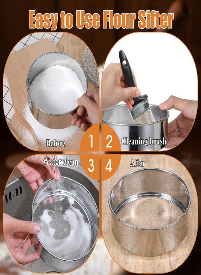 Quilax Tamis Strainer, 6 In Flour Sifter for Baking, Stainless Steel Fine Mesh Strainers, Sugar Sifter for Bake Decorate Cakes, Pies, Pastries, Cupcakes - Image 4