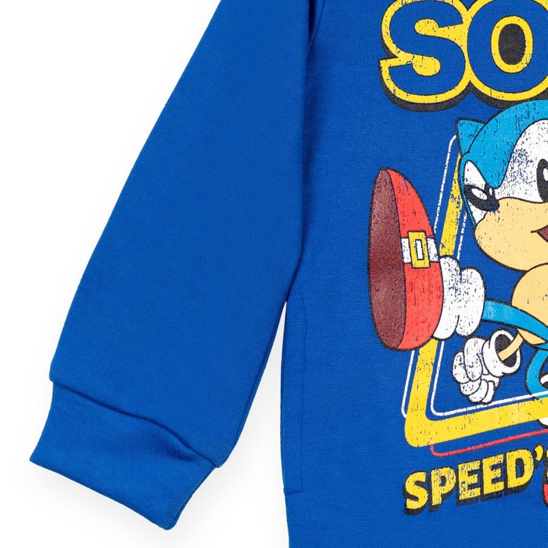 SEGA Sonic The Hedgehog Little Boys Fleece Hoodie Blue 7-8 - Image 5