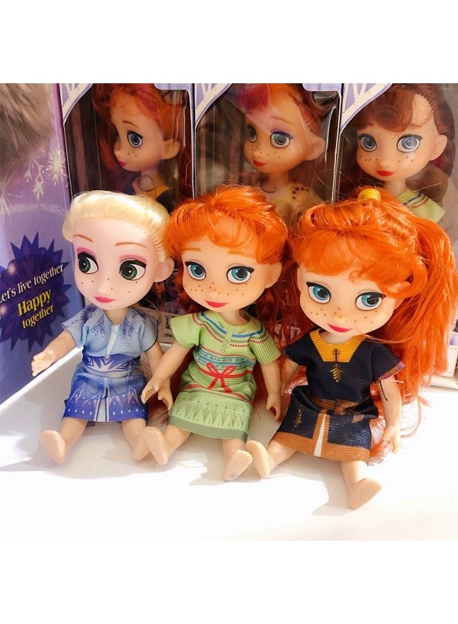 GROIC 6PCS Frozen Dolls set, Princess Plush Dolls Toys,Princess Dolls for Girls- 14CM - Image 5