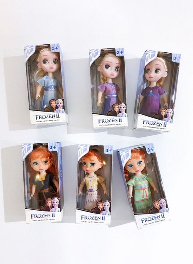 GROIC 6PCS Frozen Dolls set, Princess Plush Dolls Toys,Princess Dolls for Girls- 14CM - Image 2