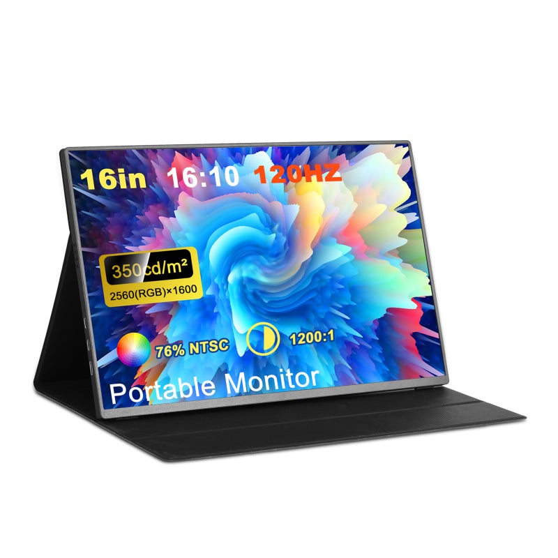 Portable Monitor: 16-Inch 2K IPS Screen, 120Hz Refresh Rate, CNC Aluminum Alloy Shell - Ultra-Thin Lightweight Display for Business Trips Travel Device Compatibility - Image 1
