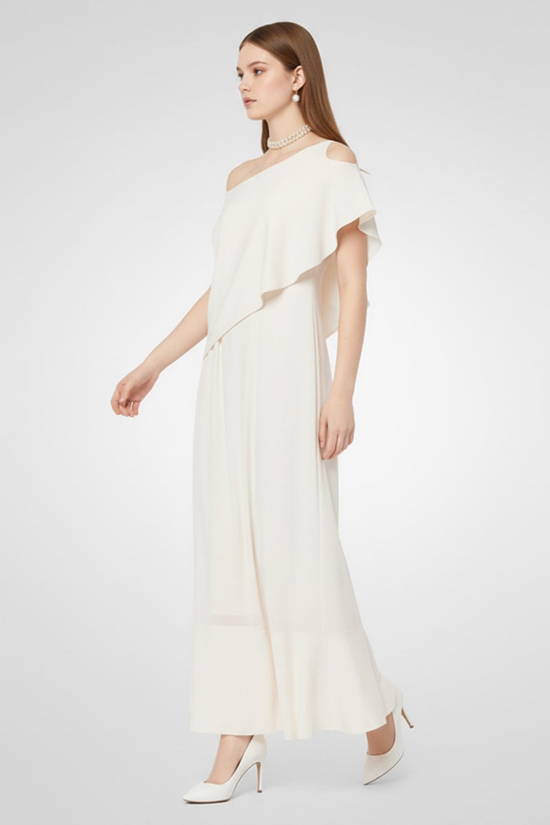 STELLA MCCARTNEY Women Solid A-Line Dress, Cream - Image 2