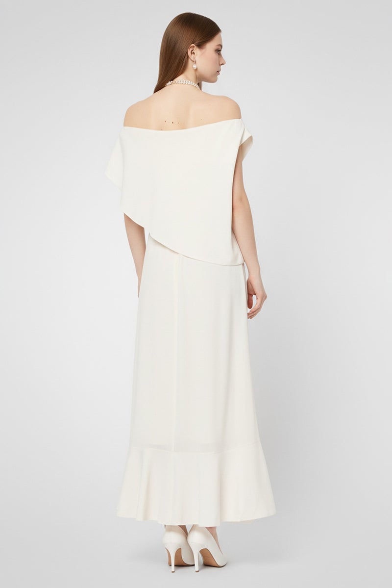 STELLA MCCARTNEY Women Solid A-Line Dress, Cream - Image 3