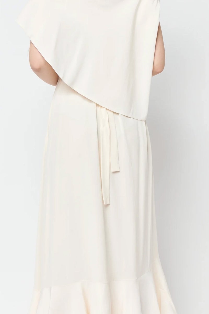 STELLA MCCARTNEY Women Solid A-Line Dress, Cream - Image 4