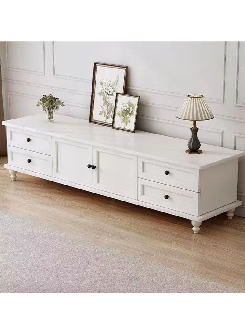  CityRiya-Long طاولة تلفزيون، حامل تلفزيون، خزانة تلفزيون بيضاء، خزانة تلفزيون 140 سم مع تخزين وأدراج، طاولة تلفزيون أثاث غرفة المعيشة، حامل تلفزيون، رفوف تخزين وسائط حديثة - Image 3