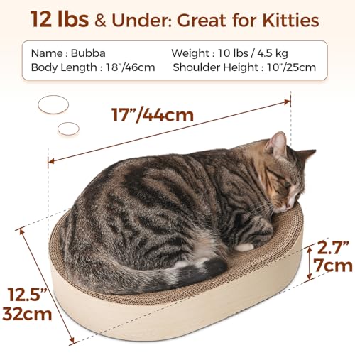 ComSaf Cat Scratching Board Cat Scratcher Bed for Indoor Cats Corrugated Cardboard Cat Scratch Pad Durable Oval Cat Scratcher Bed Bowl for Kitten Furniture Protector - Image 3