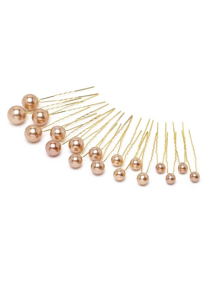 Vogue Hair Accessories Gold Fancy Party Trendy Pearl Juda Hair Clip For Women And Girls 18 Pcs  - Image 1