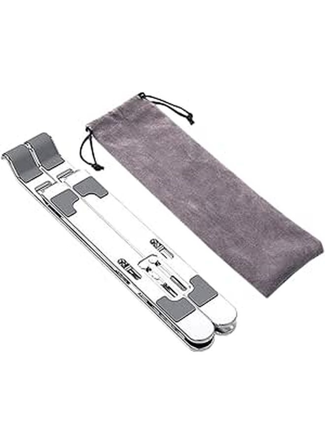 Adjustable Aluminum Laptop Stand Portable Folding Design With Velvet Bag Silver - Image 1