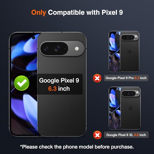 LK 2 Pack for Google Pixel 9 Screen Protector with 2 Pack Camera Lens Protector, HD Ultra-thin, 9H Hardness Tempered Glass Screen Protector for Pixel 9 [Fingerprint Compatible] Bubble-Free - Image 2