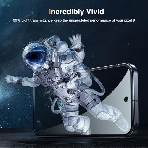 LK 2 Pack for Google Pixel 9 Screen Protector with 2 Pack Camera Lens Protector, HD Ultra-thin, 9H Hardness Tempered Glass Screen Protector for Pixel 9 [Fingerprint Compatible] Bubble-Free - Image 5