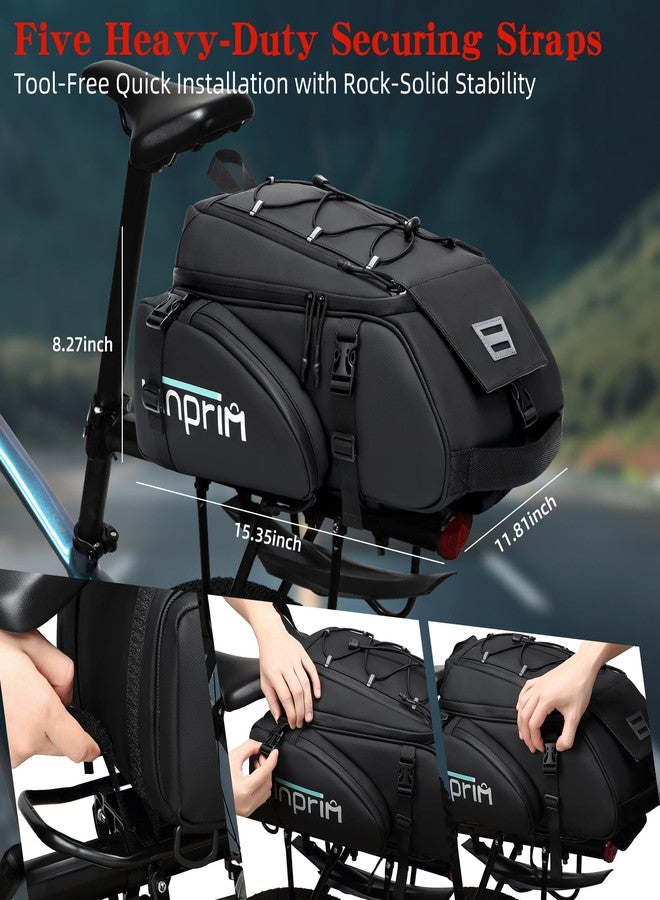WINPRIM 19L Reflective Bike Rack Bag Large Capacity Waterproof Rear Bag with Rain Cover E-Bike Bicycle Accessories Basket Storage Crossbody Saddle Shoulder Rear Seat Luggage Pouch Bag Accesorios Bicicletas - Image 3