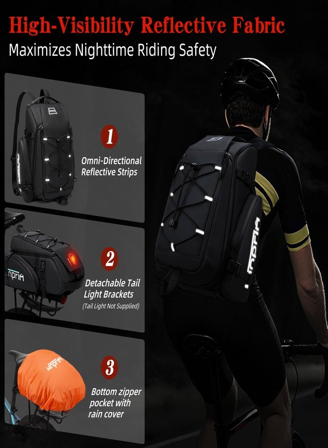 WINPRIM 19L Reflective Bike Rack Bag Large Capacity Waterproof Rear Bag with Rain Cover E-Bike Bicycle Accessories Basket Storage Crossbody Saddle Shoulder Rear Seat Luggage Pouch Bag Accesorios Bicicletas - Image 2