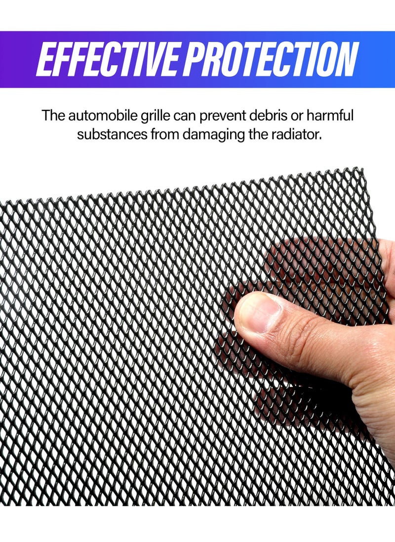 Excefore Universal 40"x13" Car Grill Mesh, Black Painted Aluminum Alloy Grille Mesh Roll, Automotive Grille Insert Bumper, Fit for Bumper,Hood Vent,Vehicle Opening. (Black, 4x8mm Rhombus)  - Image 5