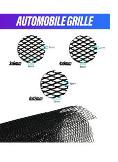 Excefore Universal 40"x13" Car Grill Mesh, Black Painted Aluminum Alloy Grille Mesh Roll, Automotive Grille Insert Bumper, Fit for Bumper,Hood Vent,Vehicle Opening. (Black, 4x8mm Rhombus)  - Image 4