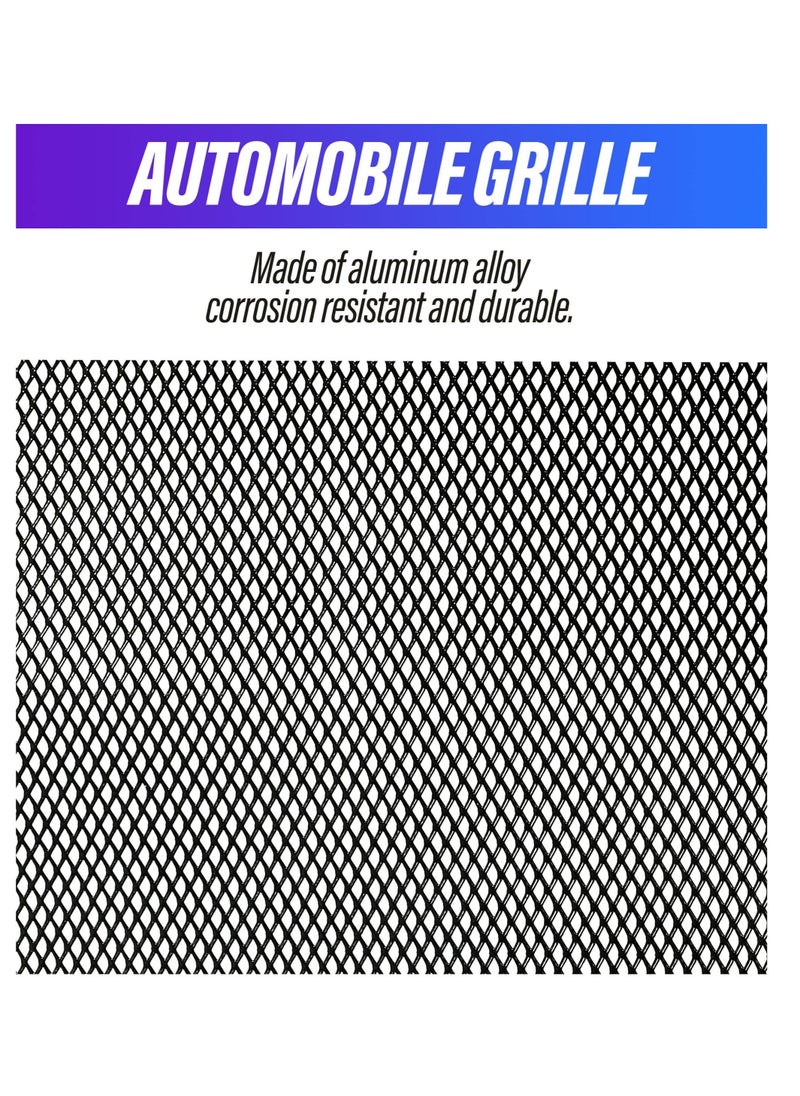Excefore Universal 40"x13" Car Grill Mesh, Black Painted Aluminum Alloy Grille Mesh Roll, Automotive Grille Insert Bumper, Fit for Bumper,Hood Vent,Vehicle Opening. (Black, 4x8mm Rhombus)  - Image 3