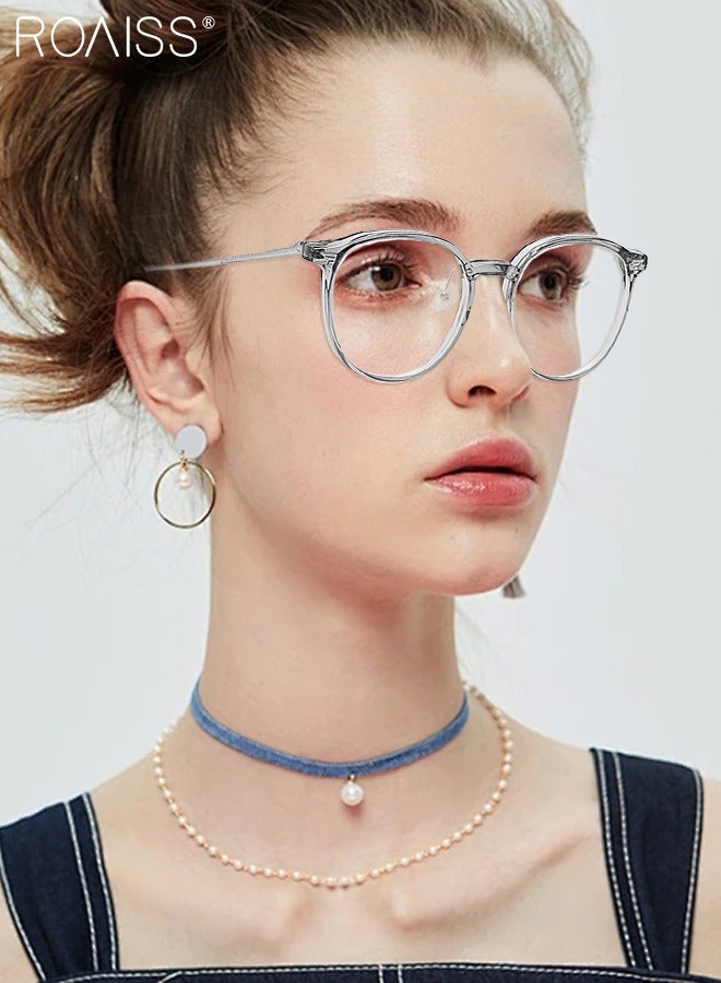 رويس نظارة نسائية لحجب الضوء الأزرق، نظارة دائرية للكمبيوتر وللقراءة والألعاب والتلفزيون والهواتف بفلتر الضوء الأزرق، نظارات الموضة المضادة لإجهاد العين والصداع - Image 2