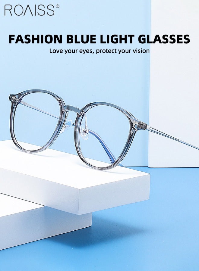 رويس نظارة نسائية لحجب الضوء الأزرق، نظارة دائرية للكمبيوتر وللقراءة والألعاب والتلفزيون والهواتف بفلتر الضوء الأزرق، نظارات الموضة المضادة لإجهاد العين والصداع - Image 5