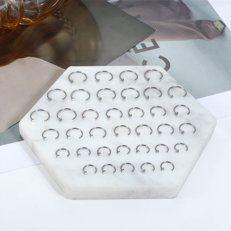 Drperfect 20G 36Pcs 316L Stainless Steel Nose Ring Hoop Nose Piercing Jewelry For Women And Men Silver Hoop Nose Ring 6Mm 8Mm 10Mm - Image 3
