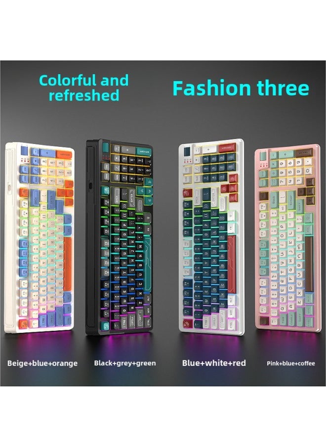 Generic Neutral K97 Game Wired Keyboard Three Color Luminous Mechanical Feel Desktop Computer Accessories Private Model-Color:K97 Black And Green Rainbow Glow  - Image 3