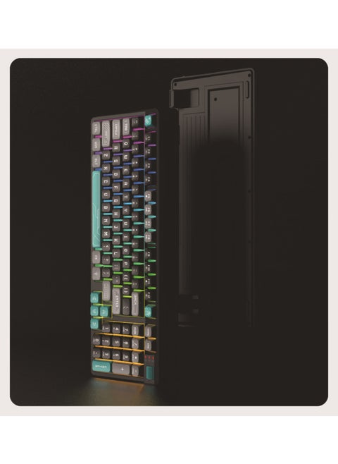 Neutral K97 Game Wired Keyboard Three Color Luminous Mechanical Feel Desktop Computer Accessories Private Model-Color:K97 Black And Green Rainbow Glow